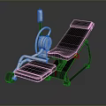 Rehabilitation Training Equipment For Leg Exercises With Black Reclining Chair And White Mechanical Structure