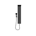 Modern Black Rainfall Shower System With Handheld Sprayer And Control Panel