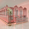 Shopping Mall Store Featuring Glass Claw Machine Booths And Pink Dividers