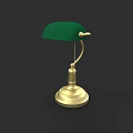 Stylish Desk Lamp With Green Lampshade And Gold Base Arm Design