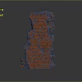 Red Brick Broken Wall Structure With Irregular Shape And Rough Texture 3d model