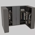 Modern Wardrobe Interior Design With Hanging Clothes Folded Items And Shoe Storage