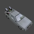 Back to the Future DeLorean Car Hovering With Rear Flux Capacitor And Gull Wing Doors