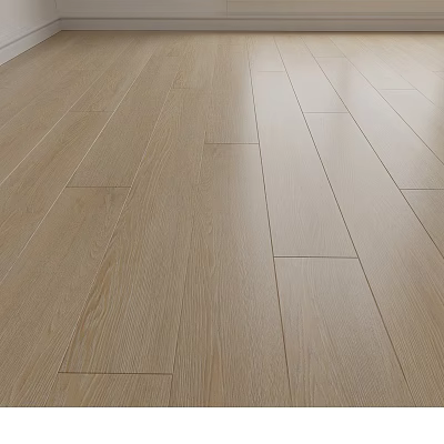 Natural Oak Wood Flooring With Smooth Surface And Modern Home Interior 3d model