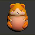 Cute Cartoon Hamster Character With Round Body Orange Pink Fur And Smiling Face