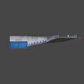 Industrial Factory Building With Concrete Walls Blue Doors And Grid Patterned Ground Surface
