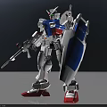 Gundam Character In White Blue Red Armor With Weapon Shield And Mechanical Design