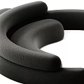 Modern Organic Shaped Sofa with Curved Design in Light Gray and Brown for Living Room
