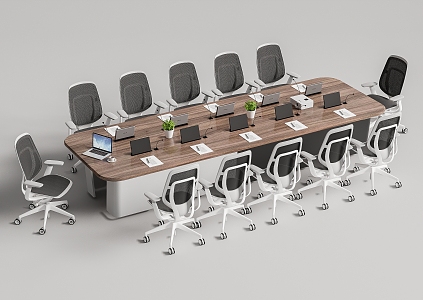 Modern Meeting Table and Chair Office Desk and Chair 3d model