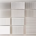 Various Modern Window Blinds Collection With Different Slat Designs And Styles 3d model