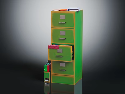 Practical Green Shoe Cabinet Featuring Multiple Drawers And Open Drawer Storage Design 3d model