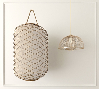 Chandelier Chinese Chandelier Rattan Chandelier Decorative Lamp 3d model