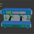 Blue Modern Electronic Espresso Coffee Machine With Double Handles Control Panel And Stainless Steel Parts