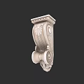 White Security Door With Ornate Carved Decorative Column Design Detail