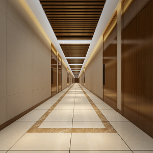 Light Luxury Corridor VIP Passage 3d model