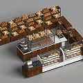 Bakery Display Shelves With Multi Tiered Wooden Racks And Glass Door Cases For Pastries