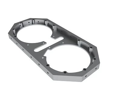Industrial Metal Frame Part With Two Circular Holes And Screw Holes 3d model