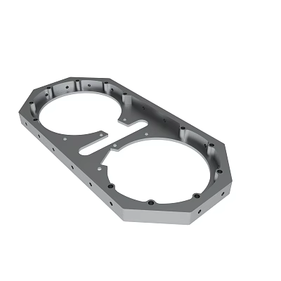 Industrial Metal Frame Part With Two Circular Holes And Screw Holes 3d model