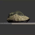 Ancient Fossil Specimen With Detailed Texture On Purple Display Platform 3d model