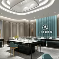 Luxury Modern Jewelry Store Interior With Gold Jewelry Displays And Elegant Seating Areas