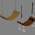 Stylish Yellow and Brown Hanging Chairs with Ropes and Decorative Tassels