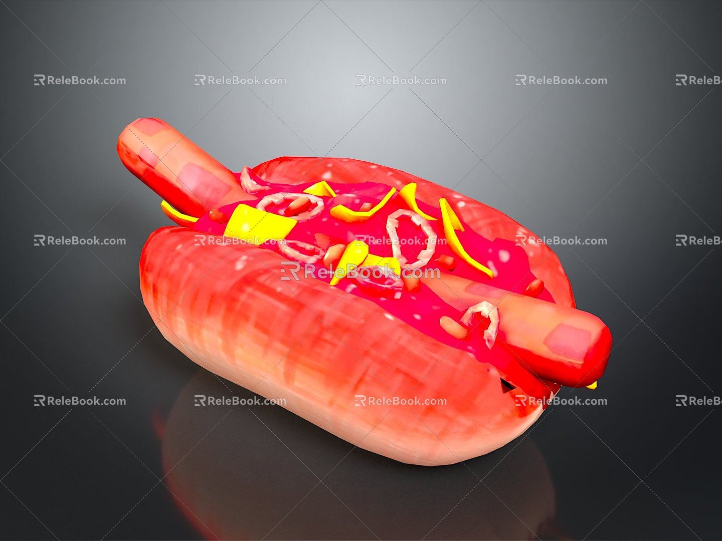 Hot Dog Western Food Bread Ham Sausage West Point 3d model