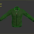 Green Casual Jacket With Zipper Closure Dark Cuffs And Collar Design