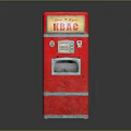 Red Vintage Coca-Cola Vending Machine With Classic Design And Illuminated