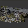 Detailed Terrain Model With Multicolored Layered Rock Formations Mountainous Features And Lush Vegetation