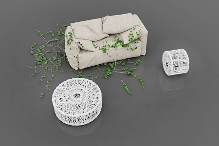 Modern Double Sofa Combination Sofa 3d model