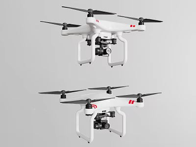 Smart Drones With Camera And Four Rotors For Aerial Photography And Video 3d model