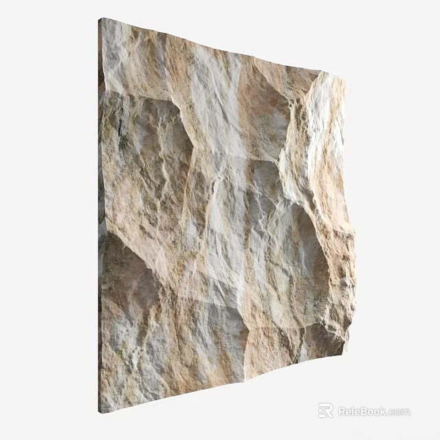 Decorative Natural Stone Wall Component With Rough Surface And Textured Patterns For Interior Design 3d model 