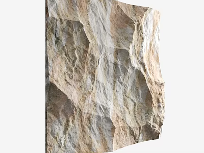 Decorative Natural Stone Wall Component With Rough Surface And Textured Patterns For Interior Design 3d model