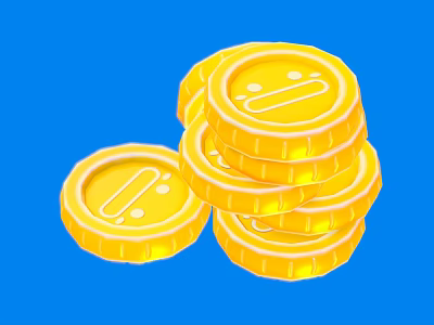 Shiny Gold Coins Stacked On Blue Background With Round Shape Design 3d model