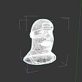 Man 3D Model Wearing White Cap Tank Top And Gold Necklace