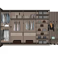 Modern Wardrobe Interior With Open Hanging Areas Drawers Shelves And Accessories Storage