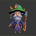 Wise Old Man Old Man Ancient Old Man Ancient Wise Warlock Taoist priest wizard mage 3d model