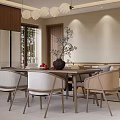 Modern Living Dining Room Interior With Wooden Furniture Sofa Dining Table And Pendant Light