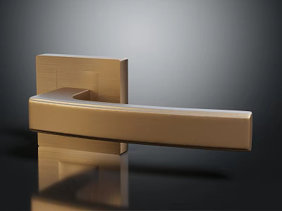 Golden Metal Door Handle Hardware With Modern Sleek Design For Home Improvement Projects 3d model