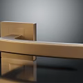 Golden Metal Door Handle Hardware With Modern Sleek Design For Home Improvement Projects