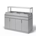 Wooden Display Shelf with Upper Divided Trays and Lower Cabinet Doors Modern Retail Storage Solution