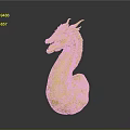 Red Dragon Plush Figure With Horned Head Crested Back And Red Beige Gradient Scaled Body