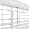 Wooden Window Blinds With Adjustable Slats And Natural Wood Texture