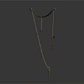 Handmade Brown Rope Hanging Structure With Metal Fixtures And Decorative Design