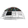 Colorful Dot Covered Hemispherical Playground Equipment With Metal Frame Structure
