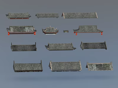 Traditional Architectural Roof Components With Various Shapes Decorative Details And Classic Design 3d model