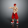 Muscular Male Character With Red Cap Red Shorts Red Sneakers Standing In Dynamic Stance