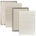 Square Area Rugs In Neutral Tones With Textured Patterns 3d model