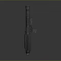Multi Barrel Machine Gun With Sniper Scope And Metallic Tactical Design