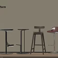 Poliform Modern Bar Stools With Wooden Metal Frames And Leather Seats In Interior Setting